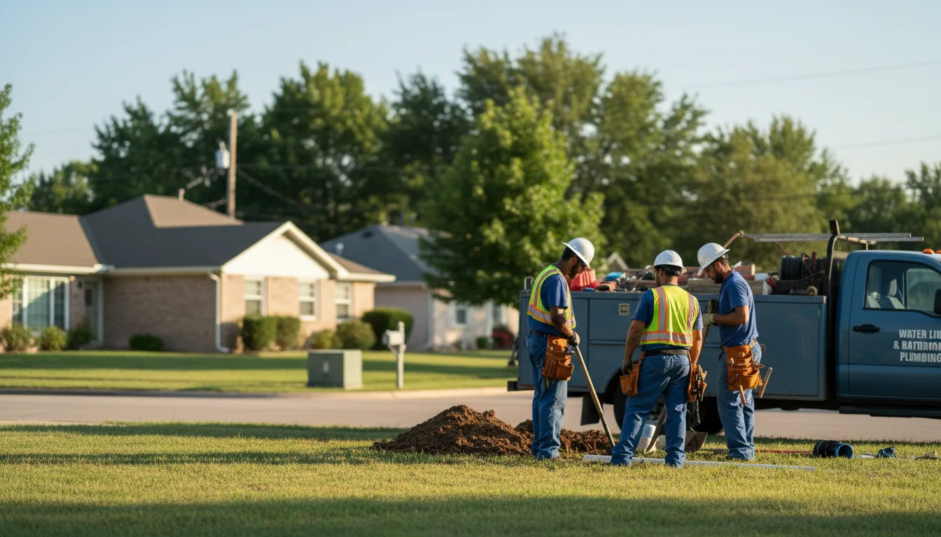 Residential water line and bathroom plumbing service in Chester, AR